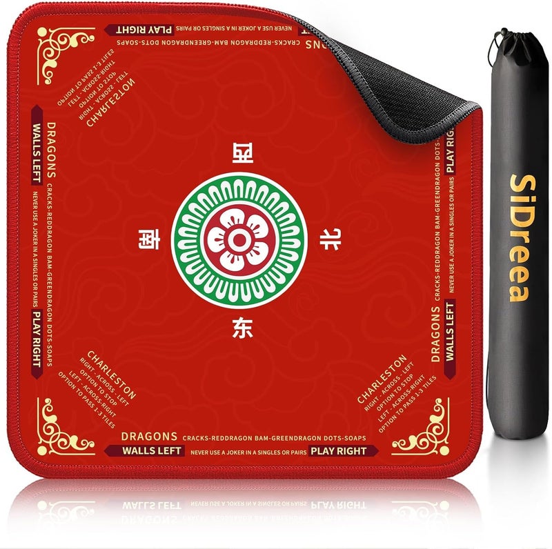 SiDreea Mahjong Mat, 32.4×32.4 Inch Noise Reduction Anti-Slip Mahjong Mat for Table, Mahjong Table Mat for Poker, Card, Board Games Table Mat, Tile Games, Dominoes - Image 1